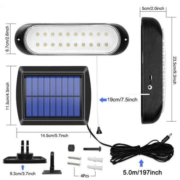 Projecteur extérieur solaire à LED avec interrupteur