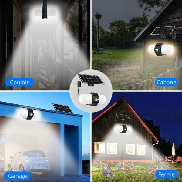 Projecteur solaire LED 1000 lumens avec télécommande