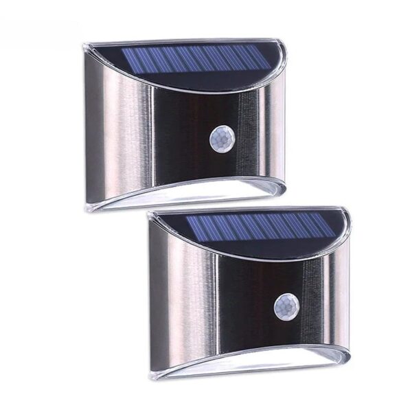 Applique solaire murale inox avec ou sans détecteur de mouvement