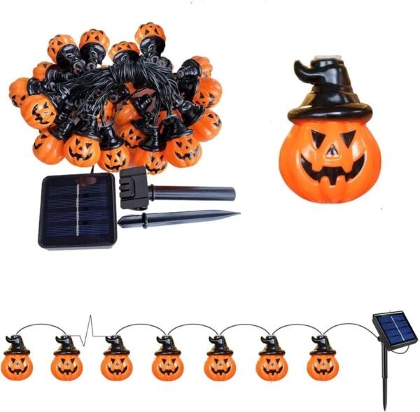 Guirlande solaire citrouilles d'halloween