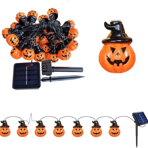 Guirlande solaire citrouilles d'halloween