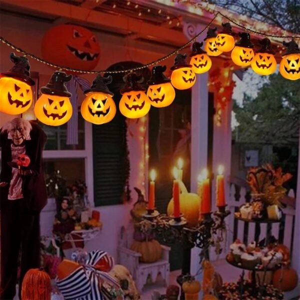 Guirlande solaire citrouilles d'halloween