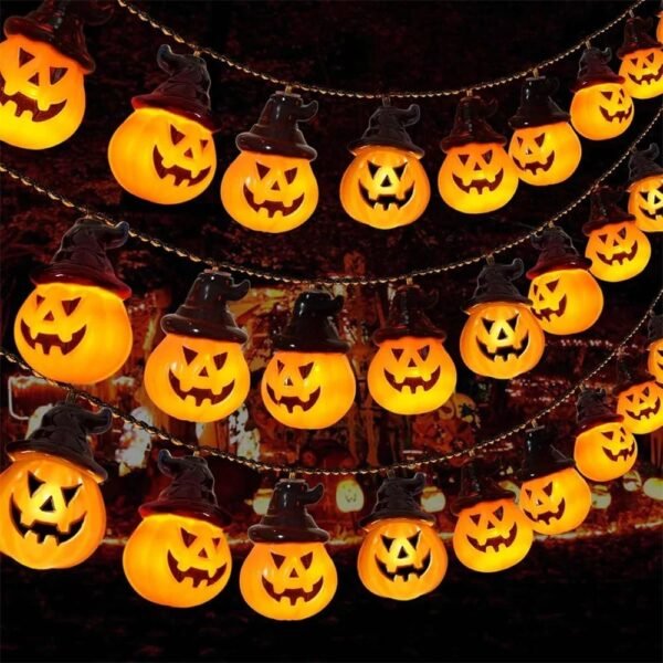 Guirlande solaire citrouilles d'halloween
