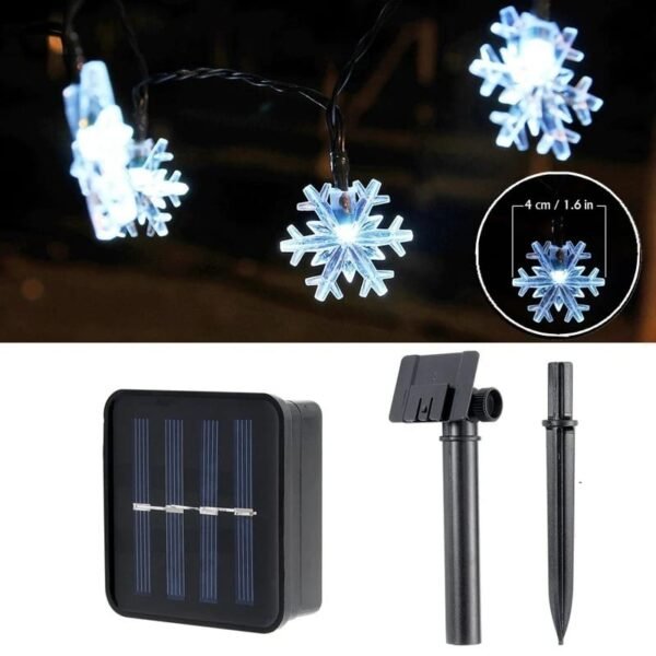 Guirlande solaire flocons de neige pour noël