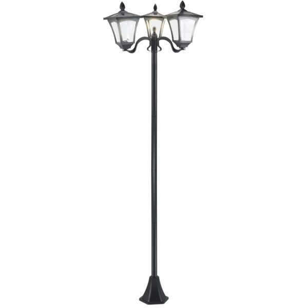 Lampadaire solaire LED 3 têtes d'extérieur