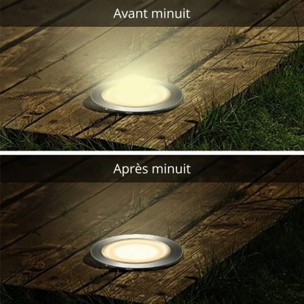 Mini spot solaire LED encastrable pour terrasse en bois