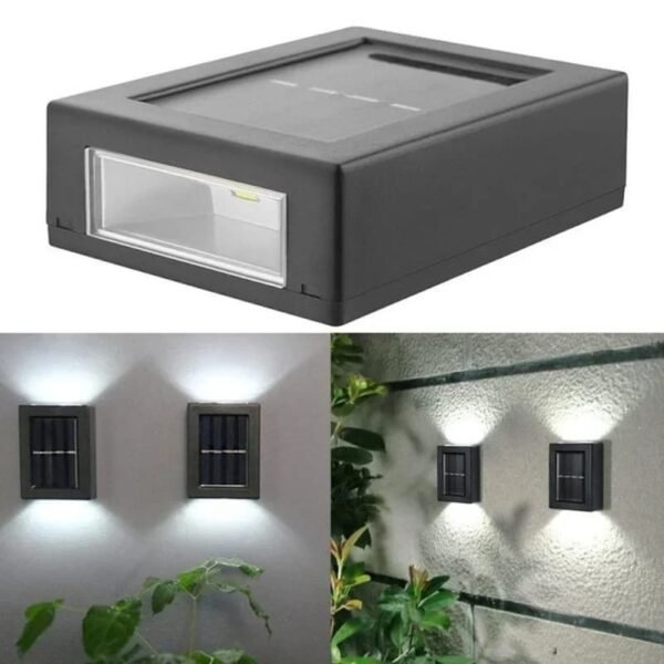 Petite applique murale solaire LED carrée