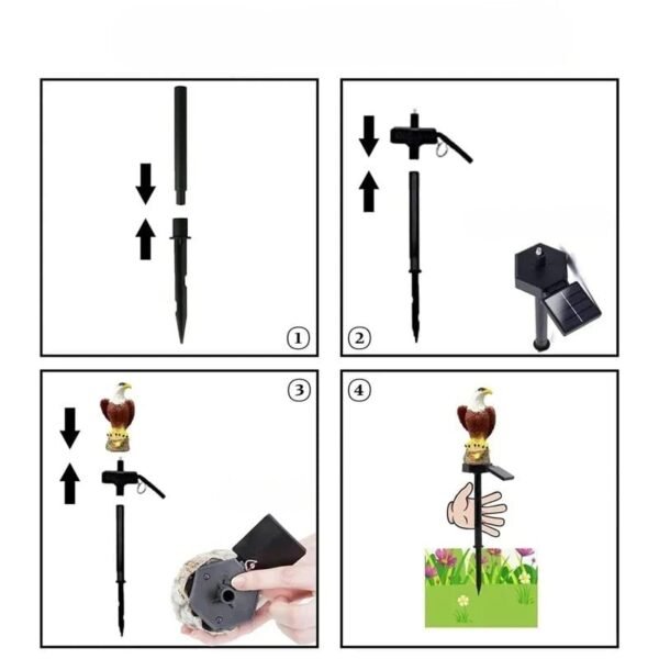 Aigle solaire décoratif pour jardin
