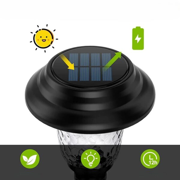 Balise solaire LED en verre craquelé