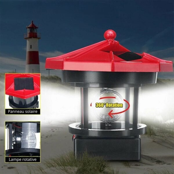 Balise solaire LED phare de jardin