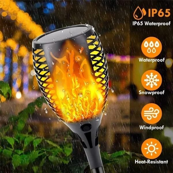 Borne solaire LED torche effet flamme