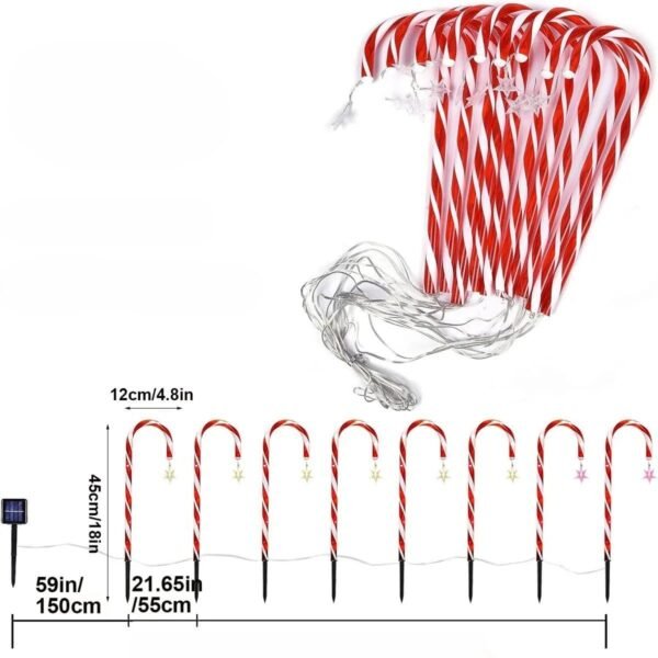 Bornes solaires canne à sucre de noël