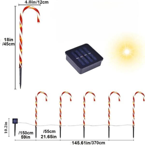 Bornes solaires canne à sucre de noël