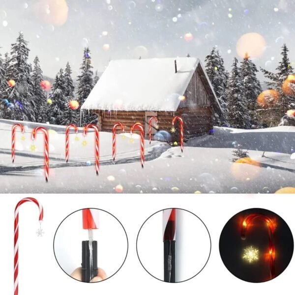 Bornes solaires canne à sucre de noël