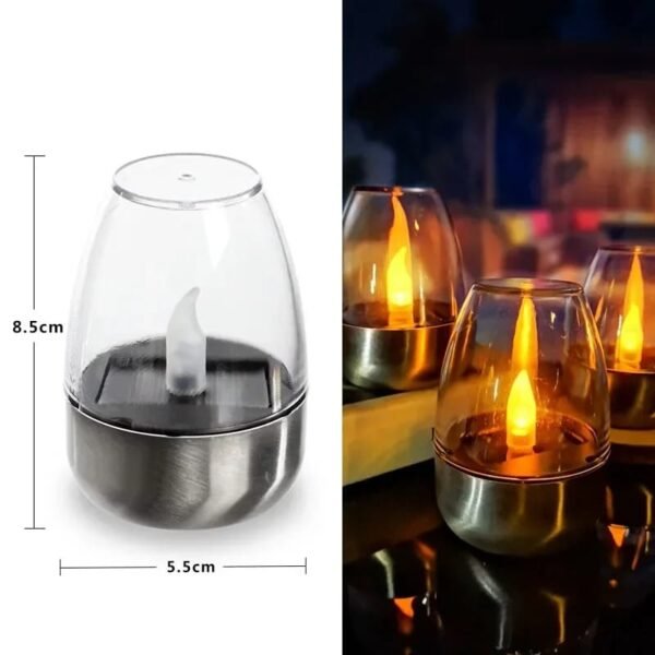 Bougie solaire LED étanche en inox