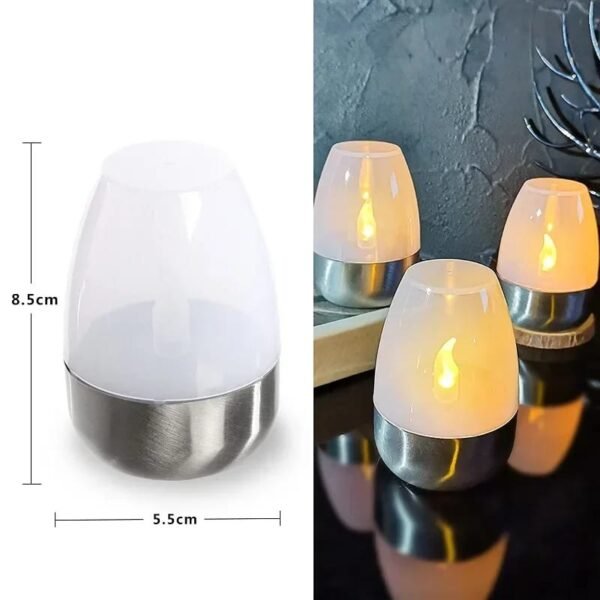 Bougie solaire LED étanche en inox