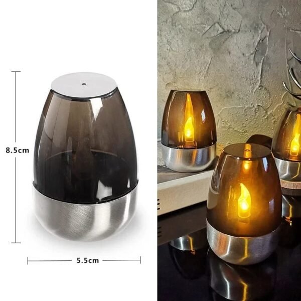 Bougie solaire LED étanche en inox