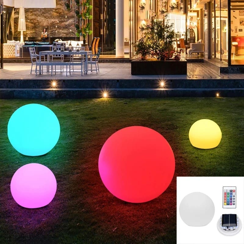 Boule solaire étanche multicolore de jardin 1 Boule solaire étanche multicolore de jardin
