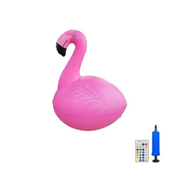Flamant rose flottant lumineux solaire