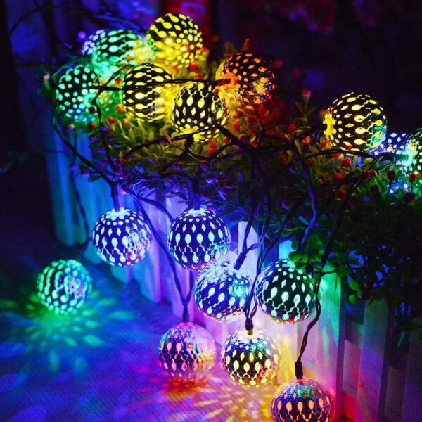 Guirlande solaire LED boules marocaines