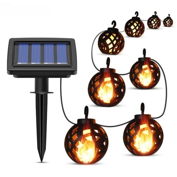 Guirlande solaire LED effet flamme vacillante