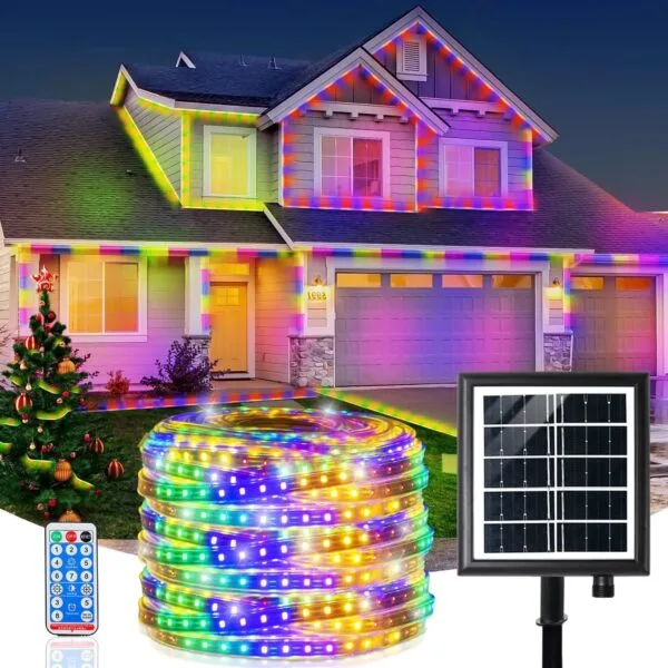 Guirlande solaire LED pour bordure de toit