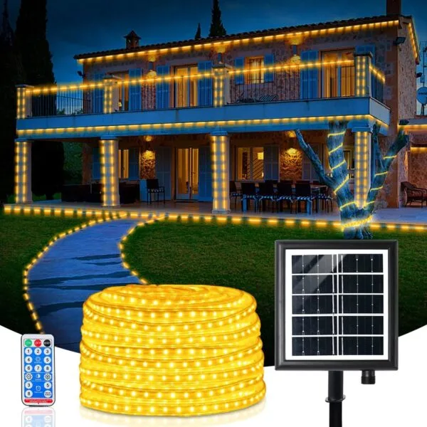 Guirlande solaire LED pour bordure de toit