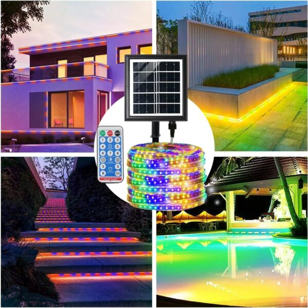 Guirlande solaire LED pour bordure de toit