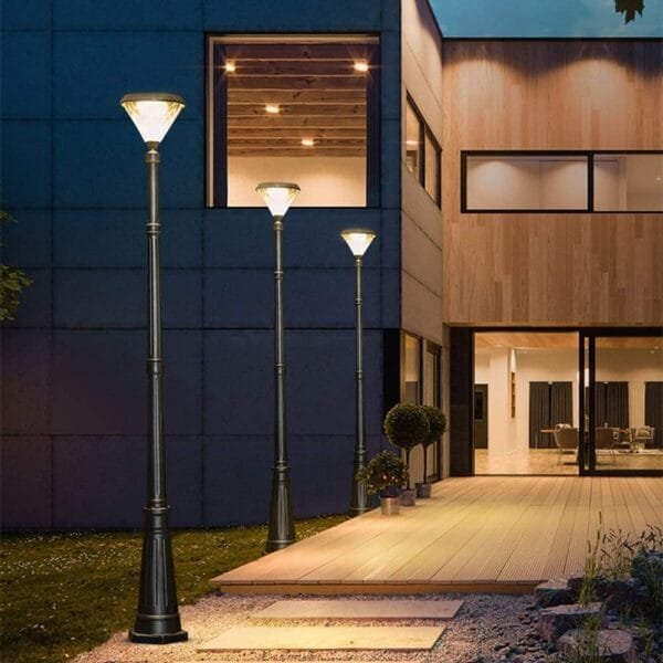 Lampadaire solaire d'extérieur avec télécommande