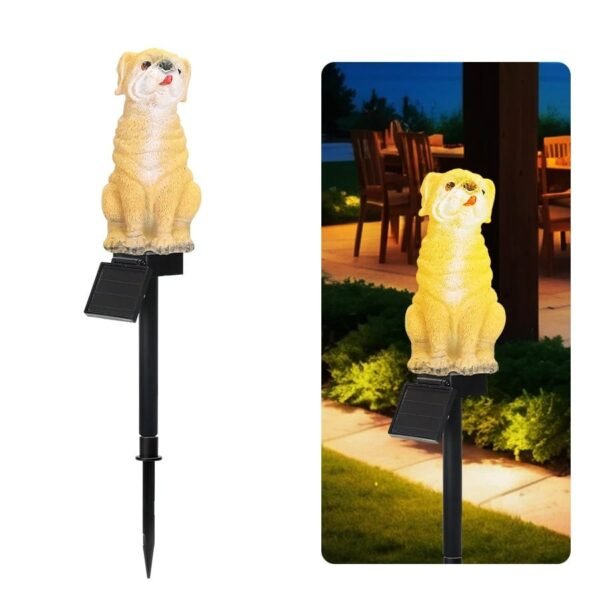 Lampe solaire LED chien pour jardin