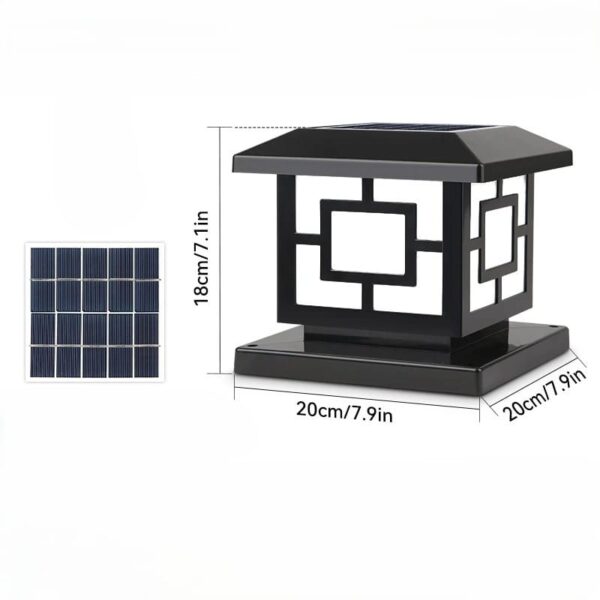 Lampe solaire extérieur pour pilier de portail