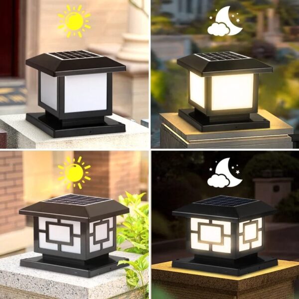 Lampe solaire extérieur pour pilier de portail
