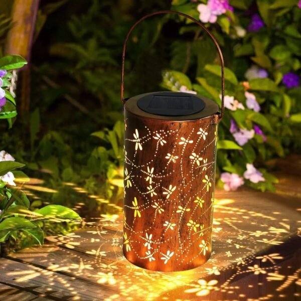 Lanterne solaire avec motifs libellule