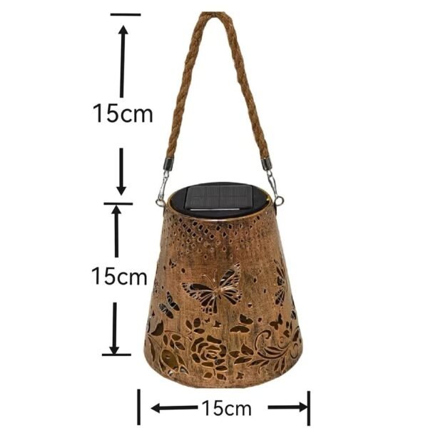 Lanterne solaire cloche avec motifs papillons