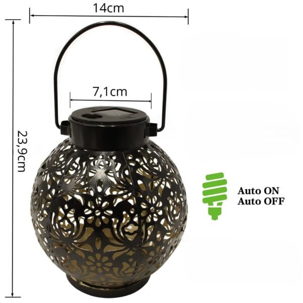 Lanterne solaire ronde damasque