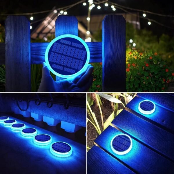 Lot de 4 balises solaires disque à coller