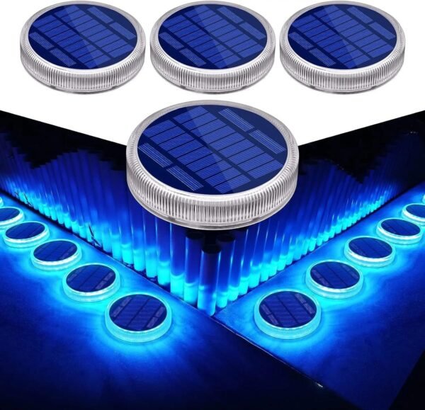Lot de 4 balises solaires disque à coller