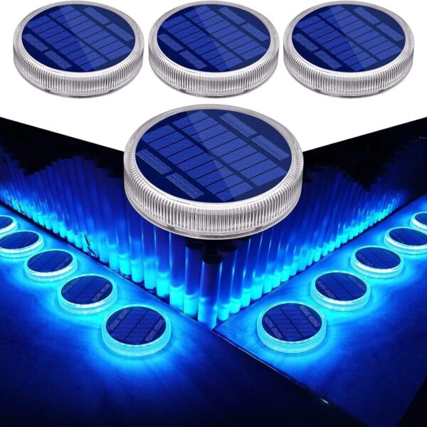 Lot de 4 balises solaires disque à coller