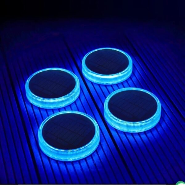 Lot de 4 balises solaires disque à coller