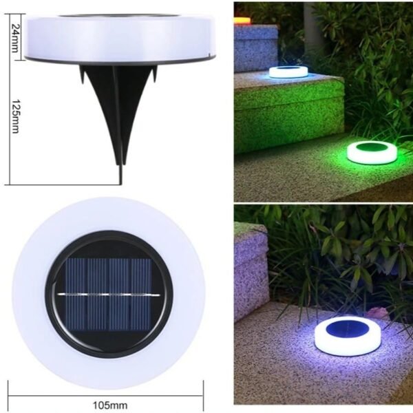 Lot de 4 balises solaires disque à planter