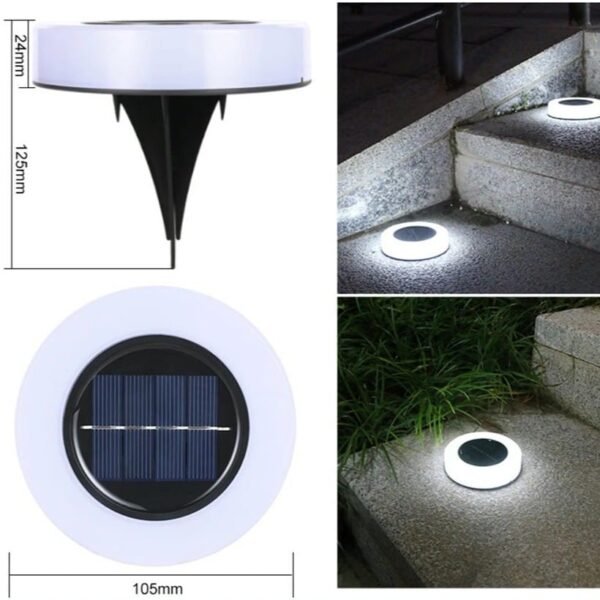 Lot de 4 balises solaires disque à planter