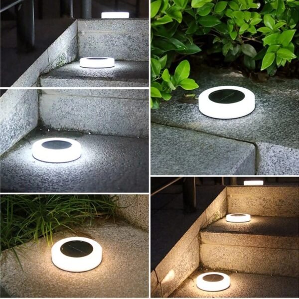 Lot de 4 balises solaires disque à planter