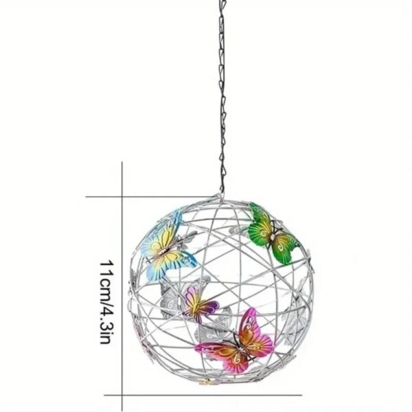 Petite boule solaire papillons décorative à suspendre