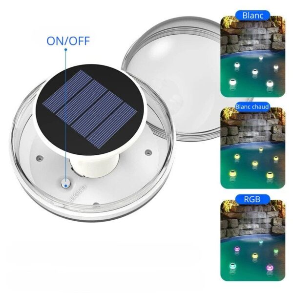 Projecteur solaire LED flottant