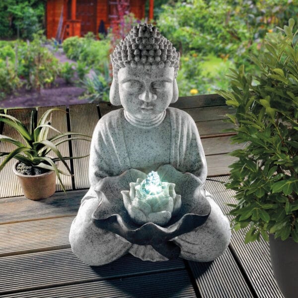 Fontaine solaire bouddha pour jardin