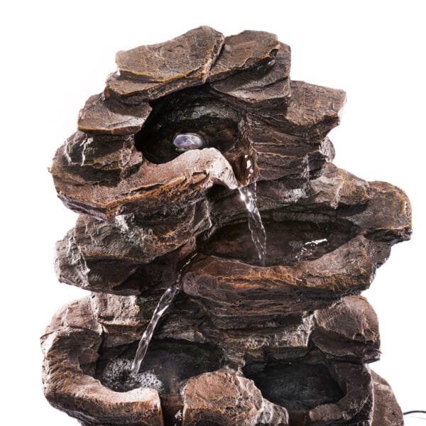 Fontaine solaire cascade rocher