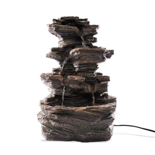 Fontaine solaire cascade rocher