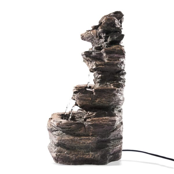 Fontaine solaire cascade rocher