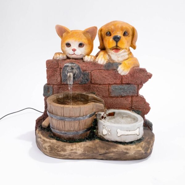 Fontaine solaire chien et chat
