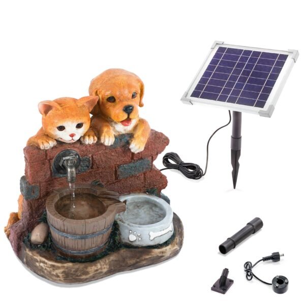 Fontaine solaire chien et chat